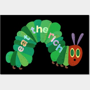 Vintage Eat The Rich Hungry Cute Caterpillar Worm Tee Posters and Art
